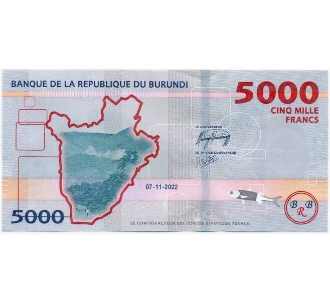 Банкнота 5000 франков 2022 года Бурунди (Артикул B2-11874)