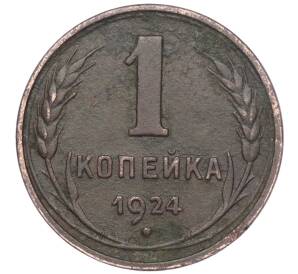 1 копейка 1924 года Гладкий гурт — Фото №1