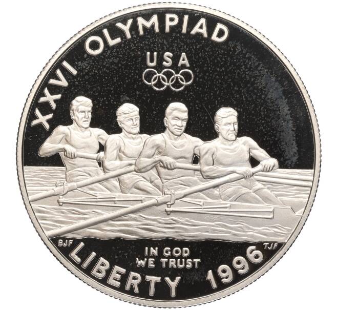 Монета 1 доллар 1996 года Р США «XXVI летние Олимпийские Игры 1996 в Атланте — Академическая гребля» (Артикул M2-68305)