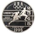 Монета 1 доллар 1995 года Р США «XXVI летние Олимпийские Игры 1996 в Атланте — Бег» (Артикул M2-68307)
