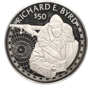 50 долларов 1988 года Острова Кука «Великие исследователи — Ричард Бэрд»