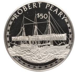 50 долларов 1988 года Острова Кука «Великие исследователи — Роберт Пири»