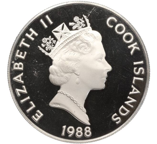 Монета 50 долларов 1988 года Острова Кука «Великие исследователи — Роберт Пири» (Артикул M2-68326)