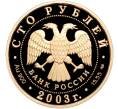 Монета 100 рублей 2003 года СПМД «Географическая серия — Первая Камчатская экспедиция» (Артикул: M1-56129) — Фото №2