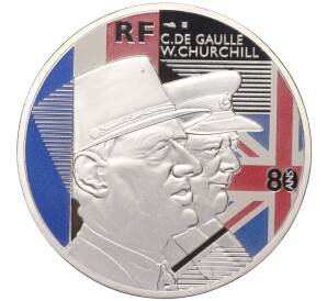 10 евро 2021 года Франция «Шарль де Голль и Уинстон Черчилль»