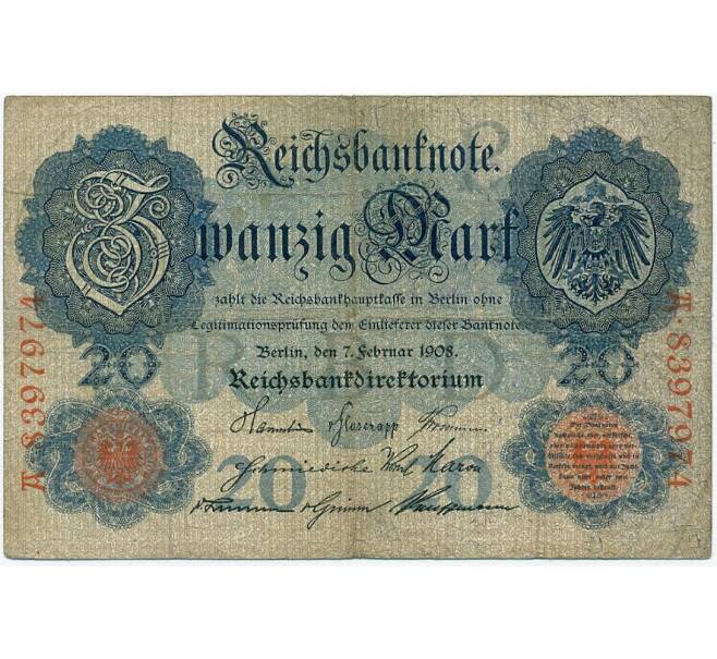 Банкнота 20 марок 1908 года Германия (Артикул: B2-11890) — Фото №1