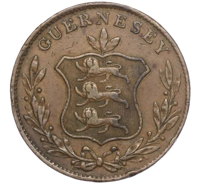 Монета 8 дублей 1834 года Гернси (Артикул: K27-84314) — Фото №2