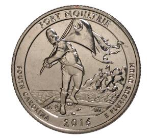 25 центов 2016 года S США Национальные парки — №35 Национальный парк Форт Молтри — Фото №1