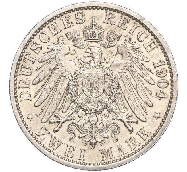 Монета 2 марки 1904 года Германия (Мекленбург-Шверин) «Свадьба Герцога Фридриха Франца IV» (Артикул M2-68538)