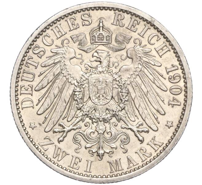 Монета 2 марки 1904 года Германия (Мекленбург-Шверин) «Свадьба Герцога Фридриха Франца IV» (Артикул: M2-68538) — Фото №2