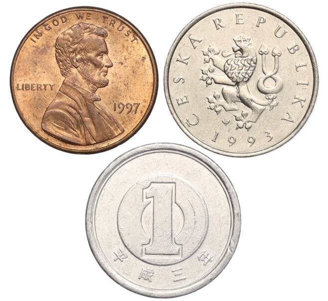 Набор из трех случайных монет Мира — Акция (Для заказов от 2000 р) (Артикул M3-1341)