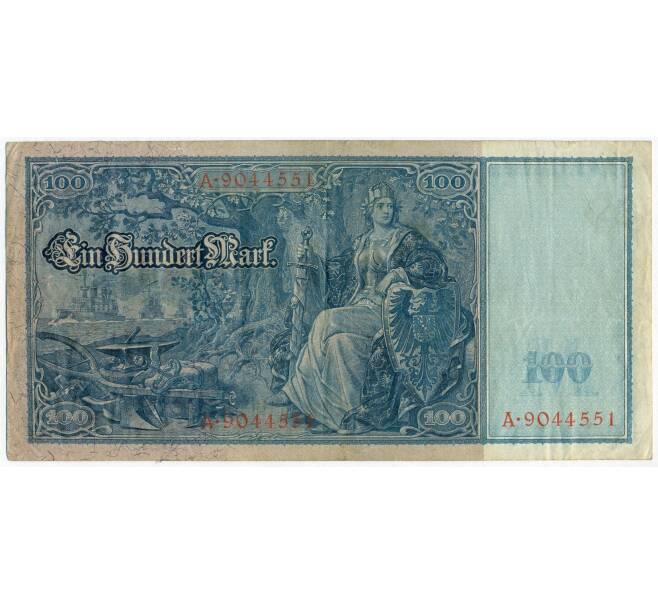 Банкнота 100 марок 1910 года Германия (Красные номера и печати) (Артикул B2-12356)