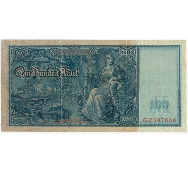 Банкнота 100 марок 1910 года Германия (Красные номера и печати) (Артикул: B2-12359) — Фото №2