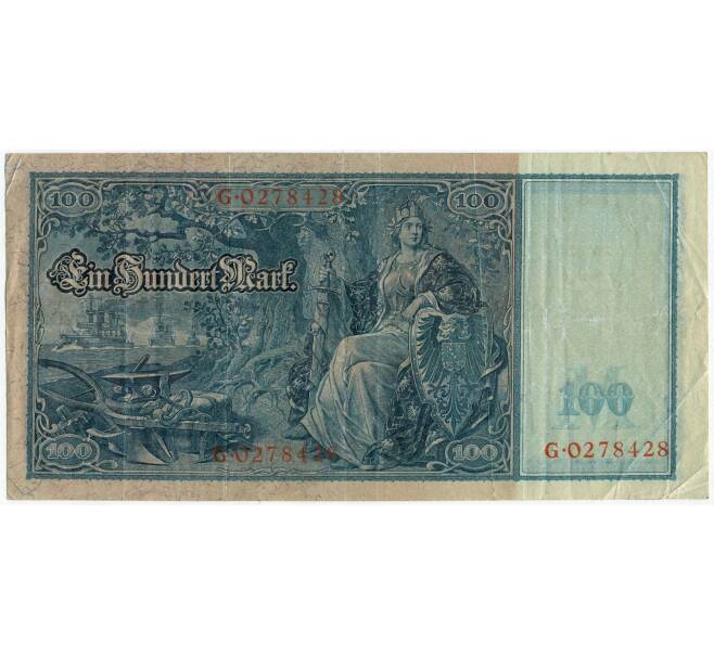 Банкнота 100 марок 1910 года Германия (Красные номера и печати) (Артикул: B2-12362) — Фото №2