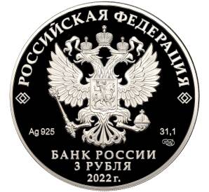 3 рубля 2022 года СПМД «100 лет Чеченской Республике»