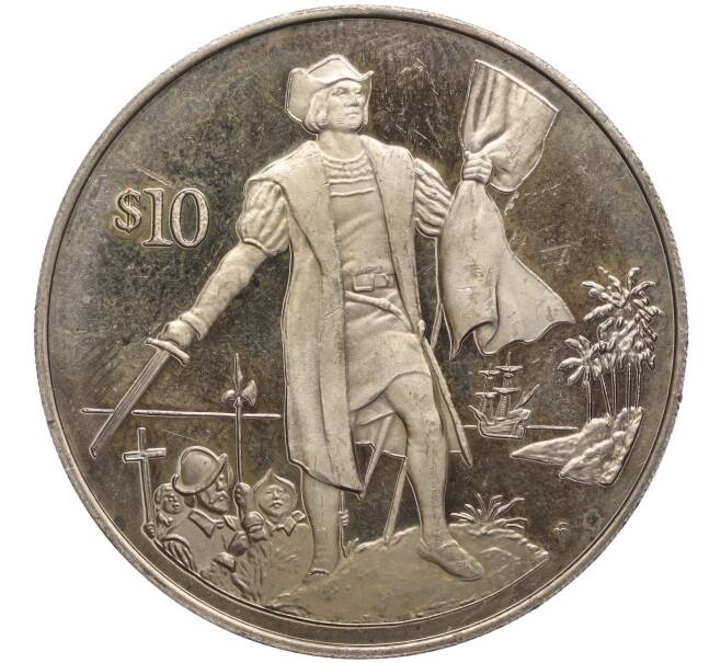 Монета 10 долларов 1992 года Британские Виргинские острова «500 лет открытию Америки» (Артикул K27-84369)