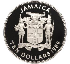 10 долларов 1989 года Ямайка «Открытие Колумбом Нового Света»