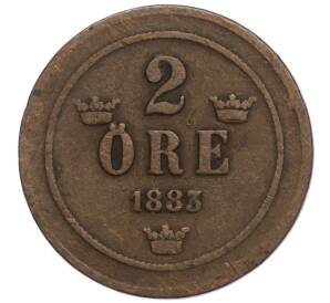 2 эре 1883 года Швеция — Фото №1