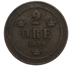 2 эре 1889 года Швеция — Фото №1