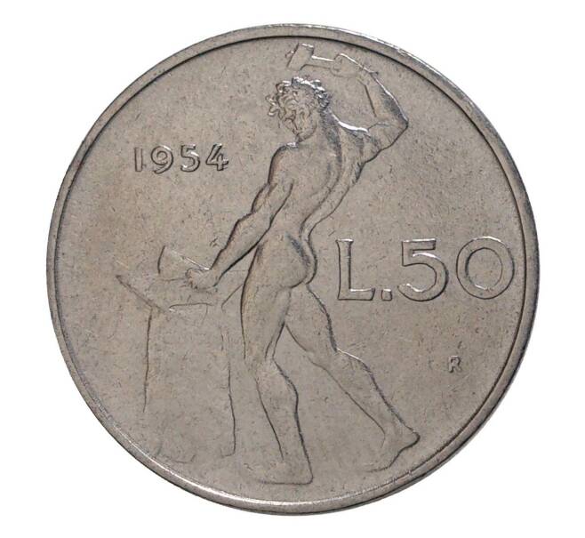 Монета 50 лир 1954 года (Артикул: M2-4655) — Фото №1