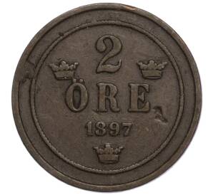 2 эре 1897 года Швеция — Фото №1