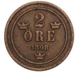 2 эре 1898 года Швеция — Фото №1