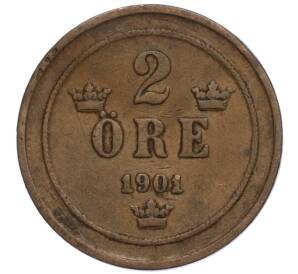 2 эре 1901 года Швеция — Фото №1