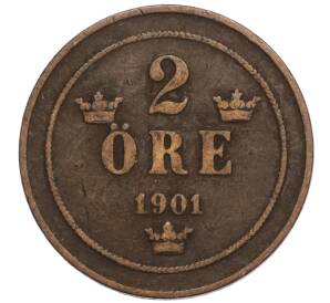 2 эре 1901 года Швеция — Фото №1