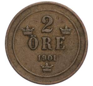 2 эре 1901 года Швеция — Фото №1