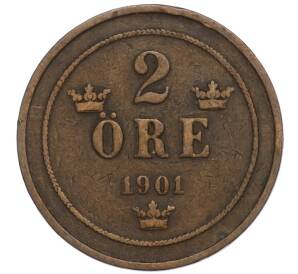2 эре 1901 года Швеция — Фото №1