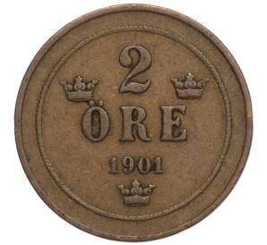 2 эре 1901 года Швеция — Фото №1