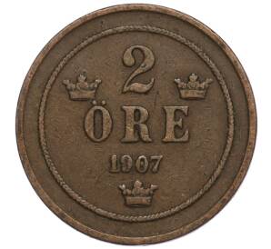 2 эре 1907 года Швеция — Фото №1