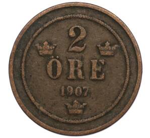 2 эре 1907 года Швеция — Фото №1