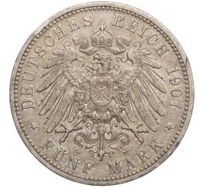 5 марок 1907 года А Германия (Пруссия) — Фото №2