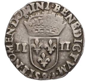 1/4 экю 1581 года Франция — Генрих III — Фото №1