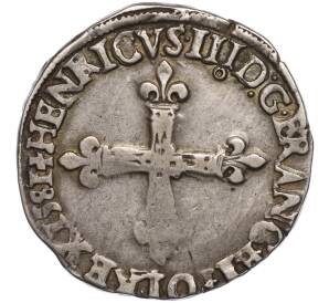 1/4 экю 1581 года Франция — Генрих III — Фото №2