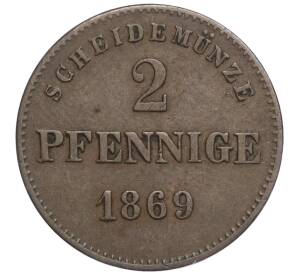 2 пфеннига 1869 года Саксен-Мейнинген — Фото №1
