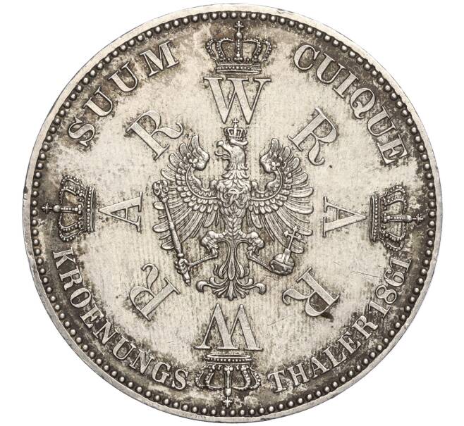 Монета 1 талер 1861 года Пруссия «Коронация Вильгельма I и Августы» (Артикул: M2-69257) — Фото №2