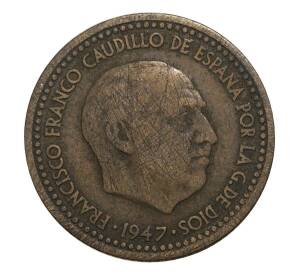1 песета 1947 (52) года — Фото №2