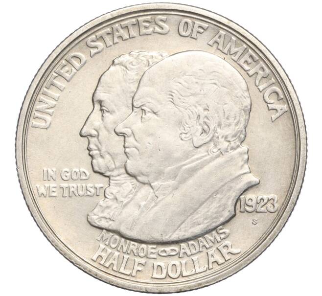 Монета 1/2 доллара (50 центов) 1923 года S США «100 лет Доктрине Монро» (Артикул K11-104018)