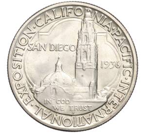 1/2 доллара (50 центов) 1936 года D США «Калифорнийская Тихоокеанская международная выставка в Сан-Диего»