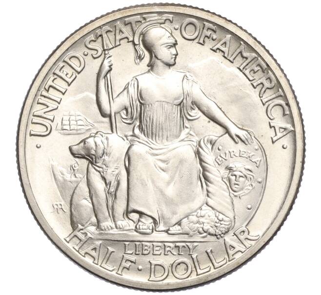 Монета 1/2 доллара (50 центов) 1936 года D США «Калифорнийская Тихоокеанская международная выставка в Сан-Диего» (Артикул K11-104023)