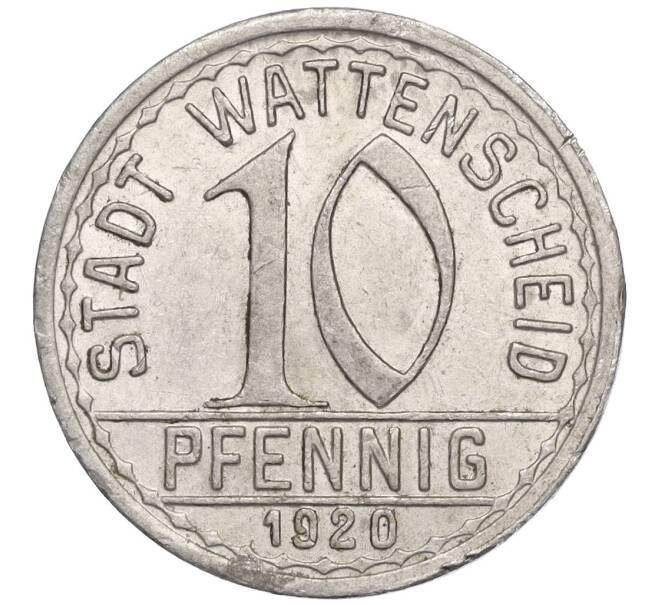 Монета 10 пфеннигов 1920 года Германия — город Ваттеншайд (Нотгельд) (Артикул K11-104289)