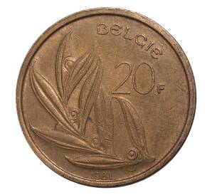 20 франков 1981 года — Надпись на фламандском (BELGIE) — Фото №1