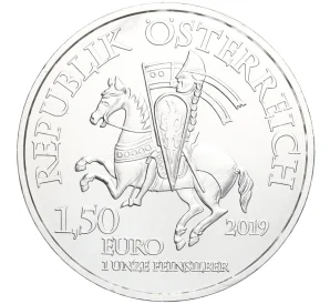 1.5 евро 2019 года Австрия «825 лет Венскому монетному двору — Винер Нойштадт»