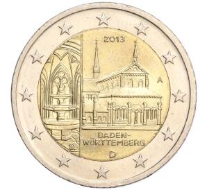 2 евро 2013 года A Германия «Федеральные земли Германии — Баден-Вюртемберг (Монастырь Маульбронн)»