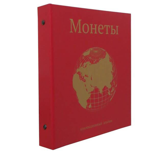 Папка-переплет с кольцевым механизмом для листов формата Optima — «Монеты» (Красная) (Артикул: A1-0551) — Фото №1