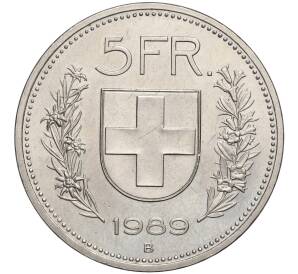 5 франков 1989 года Швейцария — Фото №1