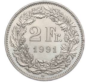 2 франка 1991 года Швейцария — Фото №1