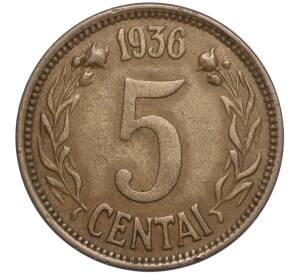 5 центов 1936 года Литва — Фото №1